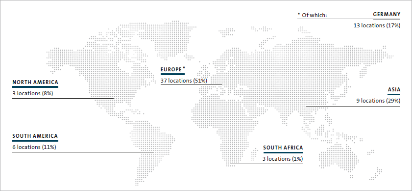 Vehicle production locations of the Volkswagen Group (map)