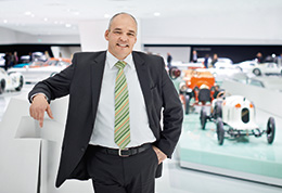 Dr. Werner Tietz, Director Body Engineering, at the Porsche Museum in Stuttgart-Zuffenhausen (photo)